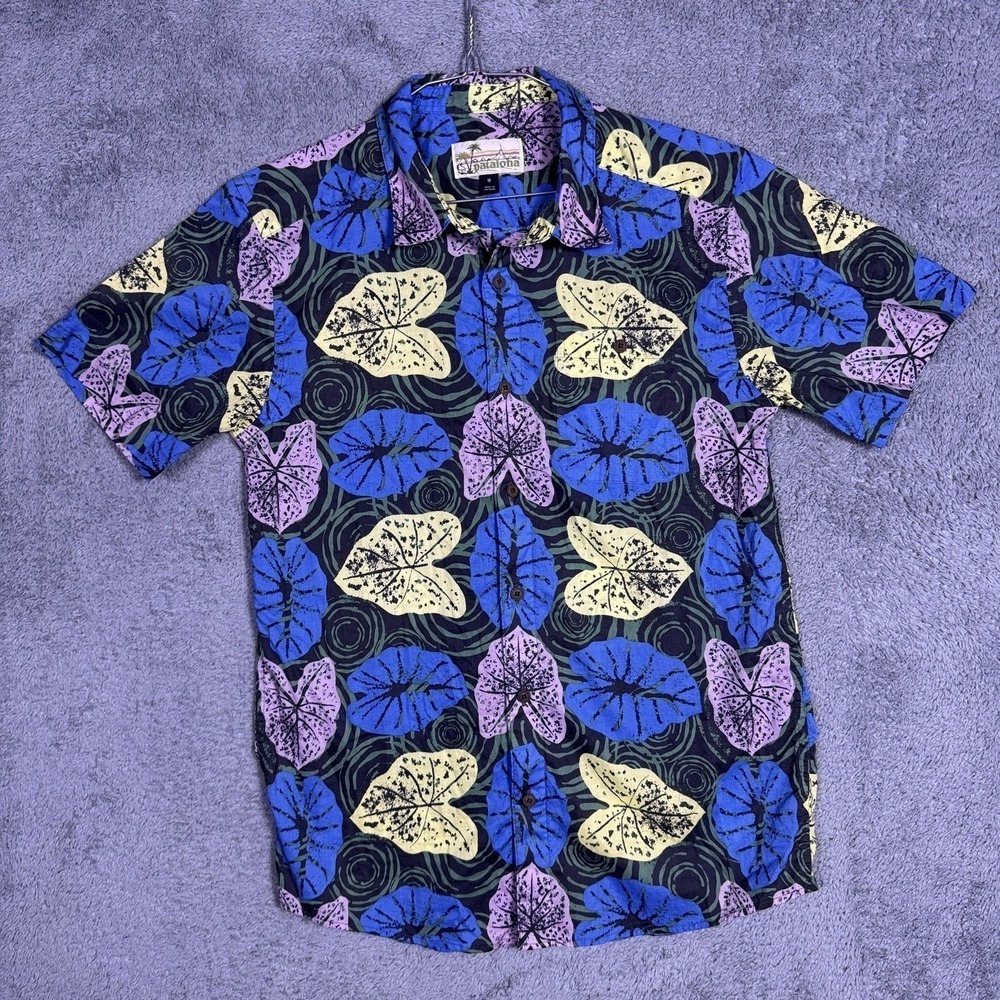 Patagonia Pataloha Shirt Men's M Hawaiian Malihini Floral Organic Cotton Beach